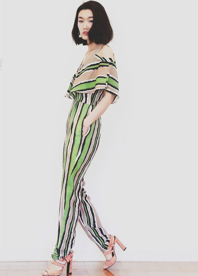 JAPANESE BRAND VINTAGE STYLE STRIPED JUMP SUIT