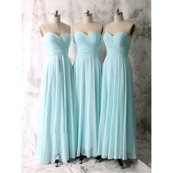 Simple Chiffon A-line Long Mint Blue Bridesmaid Dresses 2016, Bridesmaid Dresses, Wedding Party Dresses