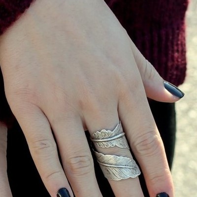 Serenade leaf wrap ring