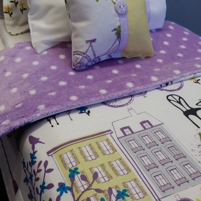 18" doll bedding purple paris doll bedding for american girl dolls