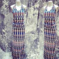 Cali Drop Waist Maxi Dress (halter) - Thumbnail 1