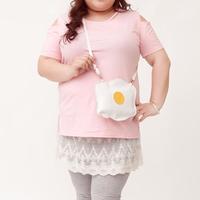 XL-4XL Gray/Black/Pink Plus Size Shoulder Off T-Shirt SP166561 - Thumbnail 2