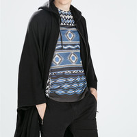 CATWALK FRINGED CAPE BAT HOODIE BLACK COSTUME COAT - Thumbnail 3