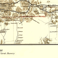 Proposed Arizona Territory in 1857 - Bird's Eye View, Aerial Panorama, Vintage, Antique Map, Reproduction, Fine Art, Wall Art, History - Thumbnail 2