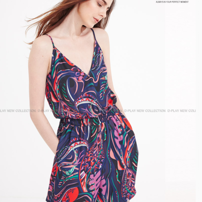 D play floral halter loose siamese shorts d610601 - Thumbnail 4