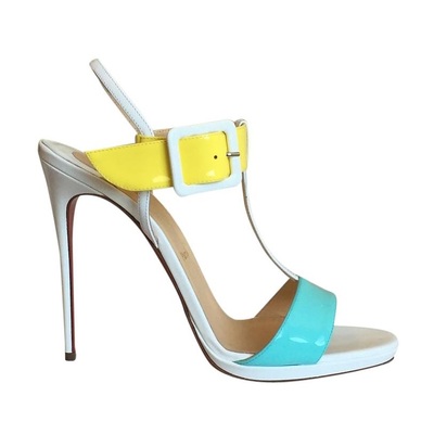 CHRISTIAN LOUBOUTIN "Beltega" Colorblock T-strap Sandals