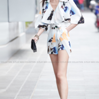 DE ROMA D PLAY WHITE LANTERN SLEEVE SIAMESE SHORTS D520651 - Thumbnail 3