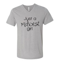 Midwest Girl Vneck Tshirt - Thumbnail 1