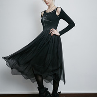 PUNK RAVE BLACK HOROSCOPE PRINTED DRESS PQ 121 - Thumbnail 1