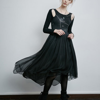 PUNK RAVE BLACK HOROSCOPE PRINTED DRESS PQ 121 - Thumbnail 4