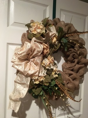 Burlap vintage wreath