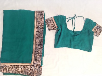 Emerald Green Animal Print Sari