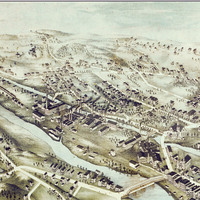 Ansonia, Connecticut in 1875 - Bird's Eye View, Aerial, Panorama, Vintage, Antique, Giclée, Fine Art, Wall Art, History - Thumbnail 3