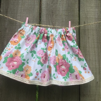 Floral crochet lace skirt