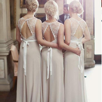 Long bridesmaid dress , open back bridesmaid dress ,sleeveless bridesmaid dress,cheap bridesmaid dress,BD14592 - Thumbnail 1
