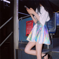 Harajuku shiny silver psychedelic laser - Thumbnail 2