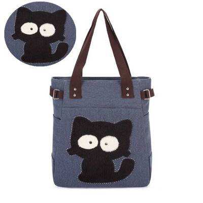 Cat fashion canvas tote shoulder bag