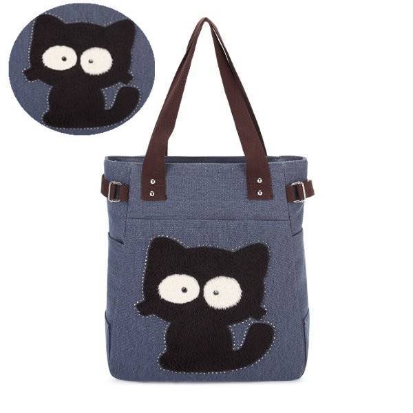 Cat Fashion Canvas Tote Shoulder Bag