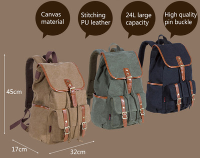 24L Retro Style Unisex Canvas Backpack Chic, Trendy!