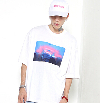 Free Shipping-NEON BOY SUNDAY TEE IN WHITE
