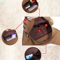 Trendy 4L Multifunction Casual Business Canvas Sling Bag, Microfiber leather! - Thumbnail 4