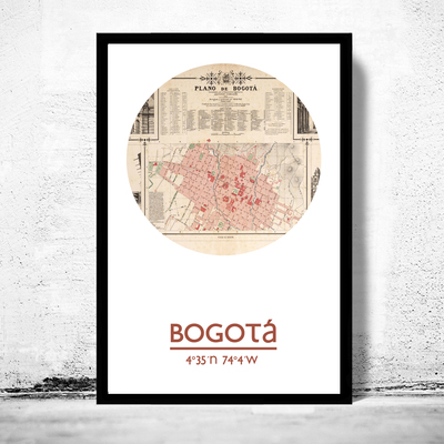 BogotÁ - city poster - city map poster print