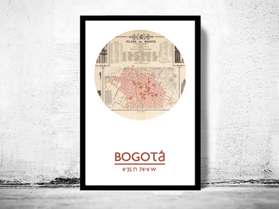 BOGOTÁ - city poster - city map poster print