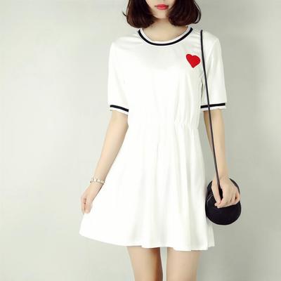 90's Heart Emboridery Dress