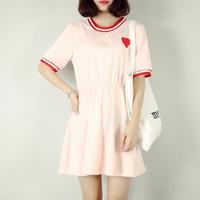 90's Heart Emboridery Dress - Thumbnail 3