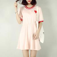 90's Heart Emboridery Dress - Thumbnail 4