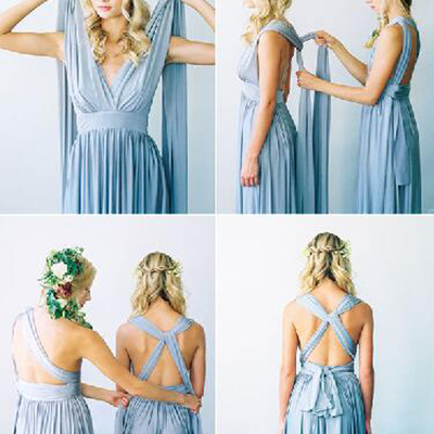 Chiffon bridesmaid dress,long bridesmaid dress ,convertible bridesmaid dress,blue bridesmaid dress ,cheap bridesmaid dress , , bd14434
