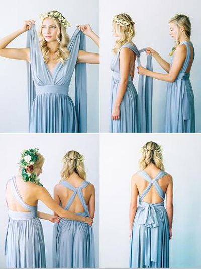 chiffon bridesmaid dress,long bridesmaid dress ,convertible bridesmaid dress,blue bridesmaid dress ,cheap bridesmaid dress , , BD14434