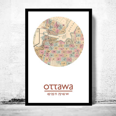 Ottawa - city poster - city map poster print