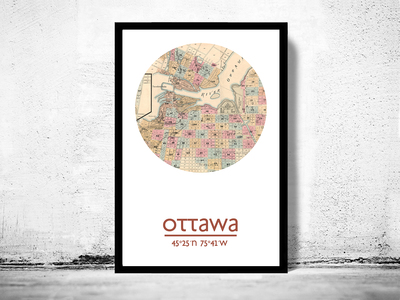 OTTAWA - city poster - city map poster print