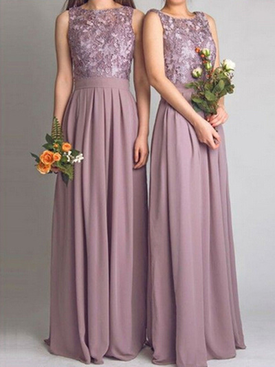 2016 bridesmaid dresses long,A-line Bateau Floor-length Chiffon Bridesmaid Dresses Party Dresses 9976