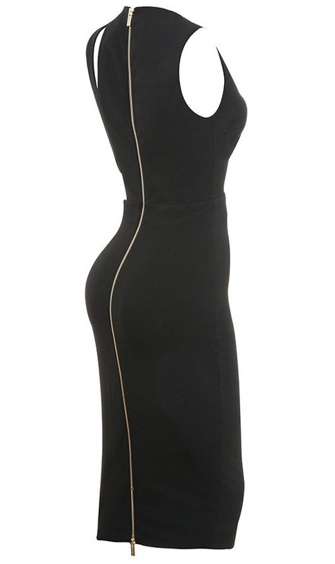 Black Side Cut out BodyCon Dress