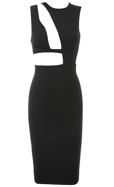 Black Side Cut out BodyCon Dress