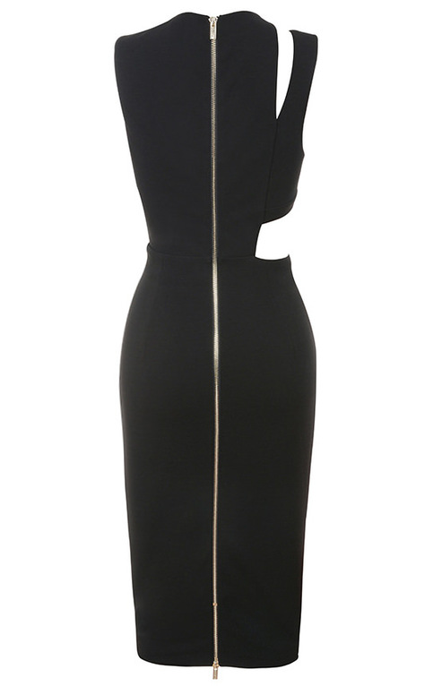Black Side Cut out BodyCon Dress