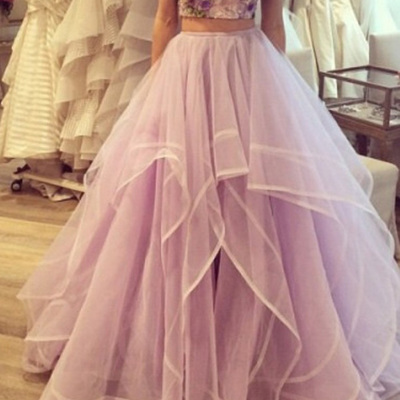 Long prom dresses,lavender a-line sweetheart floor-length tulle evening dress prom dresses 8688