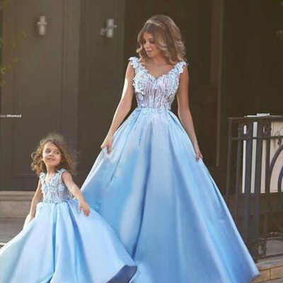 Prom dresses blue,blue a-line v-neck floor-length satin evening dress prom dresses 8868