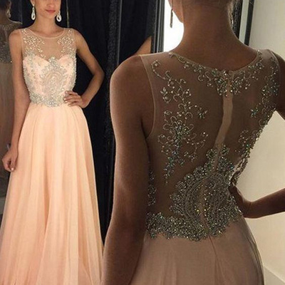Great pattern prom dresses,a-line scoop floor-length chiffon evening dress prom dresses 9606