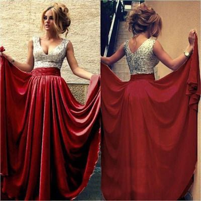 Long prom dress ,red prom dress,evening prom dress,party prom dress, new prom dress, v-neck prom dress, BD14368