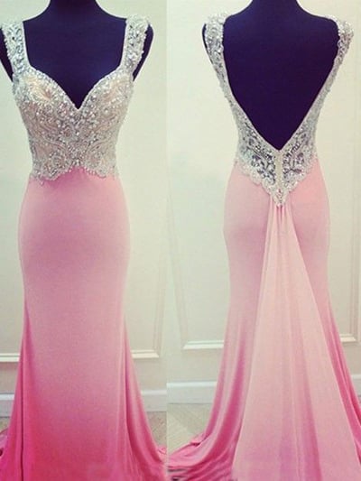 pink prom dress,long prom dress,open back prom dress,evening prom dress,party prom dress  BD14008