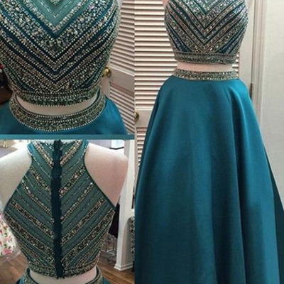 Green prom dresses,a-line scoop floor-length elastic woven satin evening dress prom dresses 9617