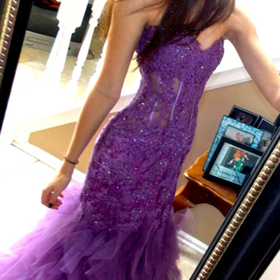 Pretty prom dresses,regency trumpet mermaid sweetheart floor-length tulle evening dress prom dresses 9670