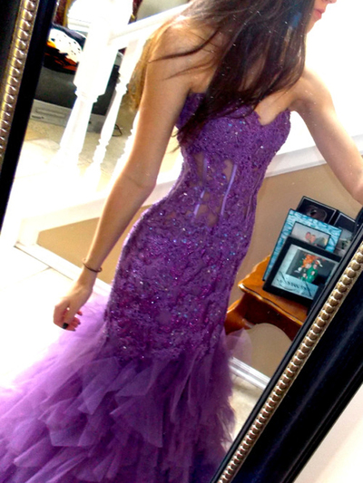 pretty prom dresses,Regency Trumpet Mermaid Sweetheart Floor-length Tulle Evening Dress Prom Dresses 9670