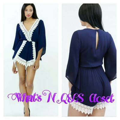 Navy Romper Jump Suit