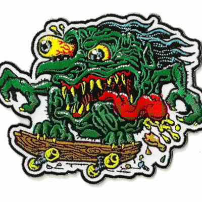 Skate creep patch (green) iron on ready embroidered color patch