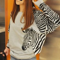 Zebra Print Pullover - Thumbnail 1