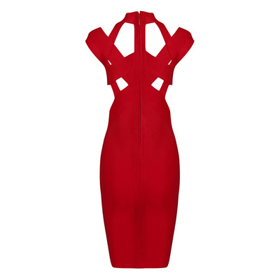 Cocktail party bandage dress (red)